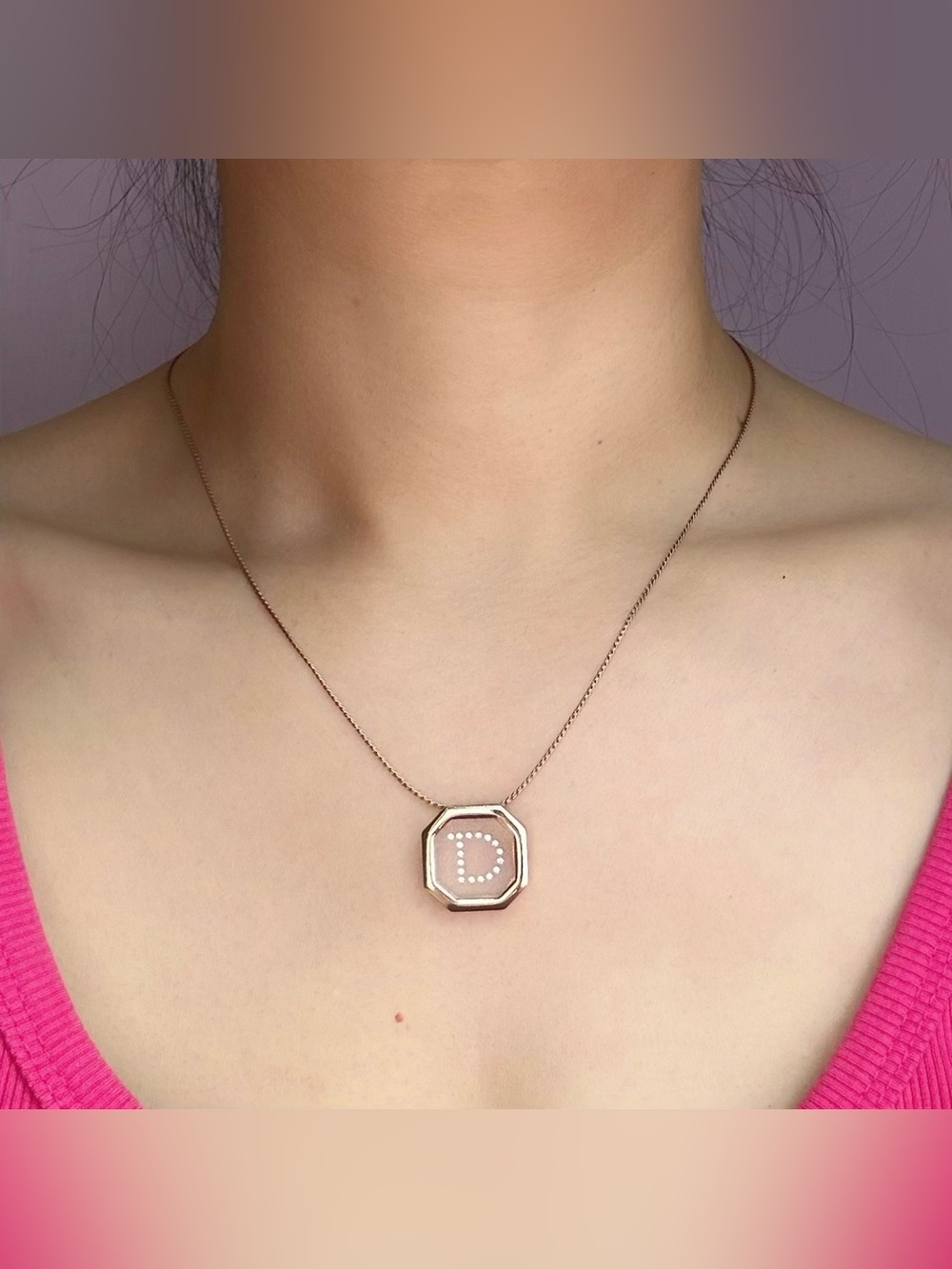 Vintage Avon Letter D Pendant Necklace